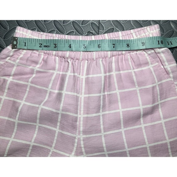 Open Edit little girl pink Pull-on 100% organic cotton plaid wide leg pants Sz 5 - Picture 2 of 9